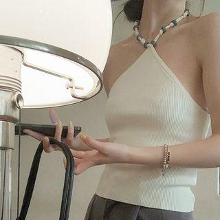 Halter-neck Beaded Top