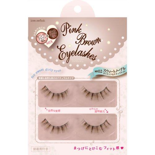 Fits - Love Switch Pink Brown Eyelash (#02 Sweet Noble) 2 Pairs