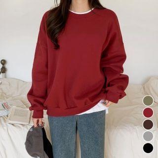 Drop-shoulder Fleece Sweatshirt