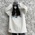 Round-neck Lettering Loose-fit Sweatshirt