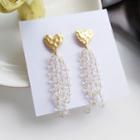 Heart Alloy Faux Crystal Fringed Earring 1 Pair - Silver - One Size
