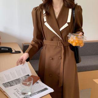 Belted Midi A-line Coatdress