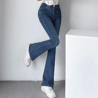 Mid Rise Fared Jeans