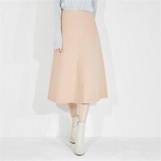 Zip-back A-line Long Skirt