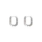Geometric Sterling Silver Earring 1 Pair - Eh1230 - Silver - One Size