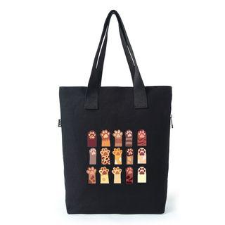 Paw Print Canvas Tote Bag