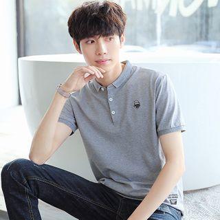 Short-sleeve Cartoon Embroidered Polo-shirt