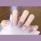 Print Faux Nail Tips Purple - One Size