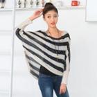 Striped Sweater Black And Beige - One Size