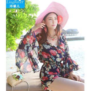 Print Long-sleeve Playsuit