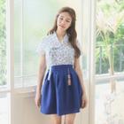 Modern Hanbok Mini Skirt In Navy Blue Navy Blue - One Size