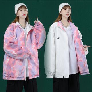 Couple Matching Reversible Tie-dye Zip Windbreaker
