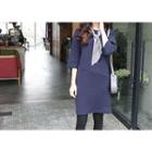 3/4-sleeve Slit-hem T-shirt Dress