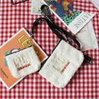 Fleece Lettering Zip Purse