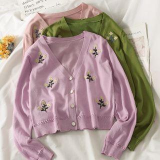 Embroidered Slim-fit Cardigan