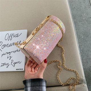 Glitter Crossbody Cylinder Bag