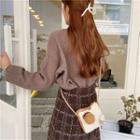 Burger Applique Woven Crossbody Bag Set Of 2 - As Shown In Figure - One Size