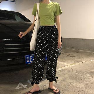 Dotted Harem Pants / Short-sleeve T-shirt
