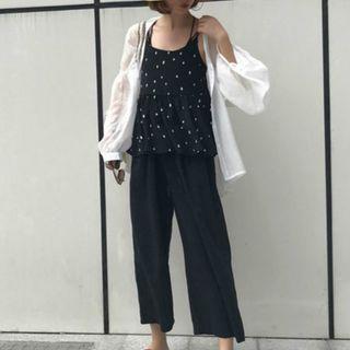 Dotted Camisole Top / Crop Wide Leg Pants