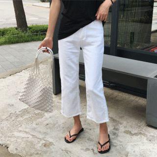 Semi Boot-cut Cotton Pants