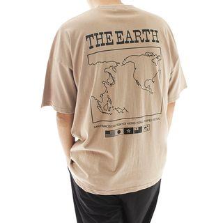 Plus Size The Earth Printed Boxy T-shirt