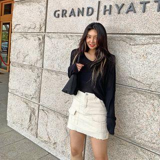 Hooded Oversized Silky T-shirt