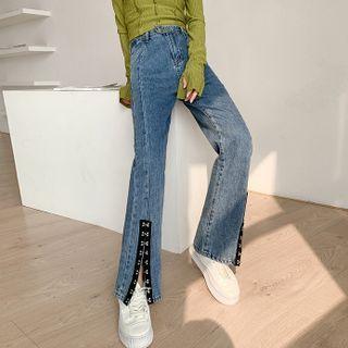 Metal-accent Bootcut Jeans