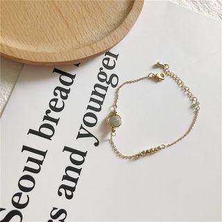 Moonstone Bead Bracelet As Shown In Figure - One Size