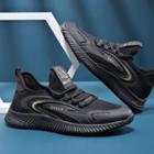 Round Toe Rugged Platform Lettering Knit Sneakers