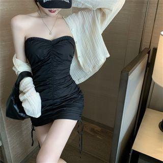 Strapless Mini Sheath Dress / Light Jacket