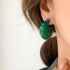Plain Hook Earring 1 Pair - A - Green - One Size