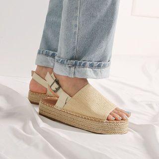 Raffia Espadrille Platform Sandals