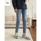Frayed Tapered-leg Jeans