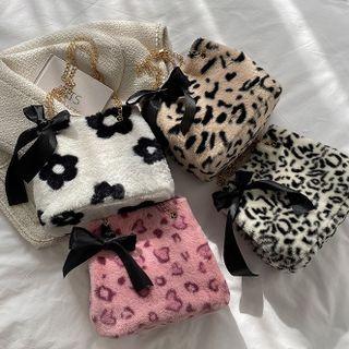 Chain Strap Print Fluffy Crossbody Bag