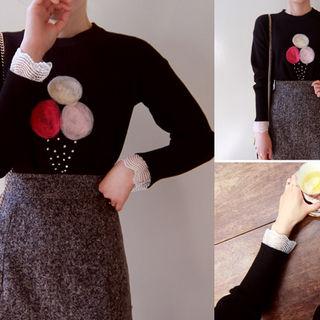 Ice-cream Patterned Knit Top