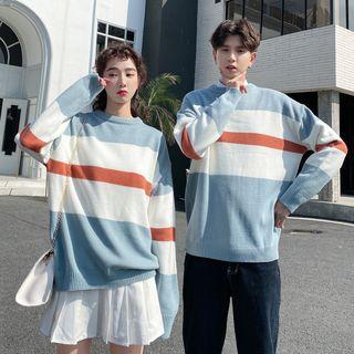 Couple Matching Color Panel Sweatshirt
