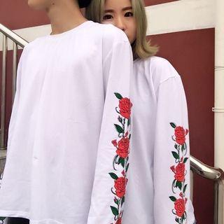 Rose Print Long Sleeve T-shirt