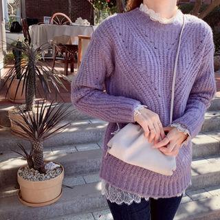 Perforated Rib-knit Sweater