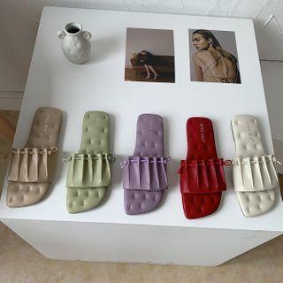 Drawstring Slide Sandals