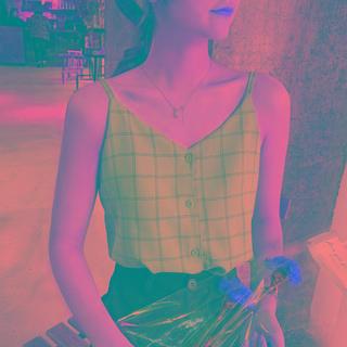 Plaid Buttoned Camisole