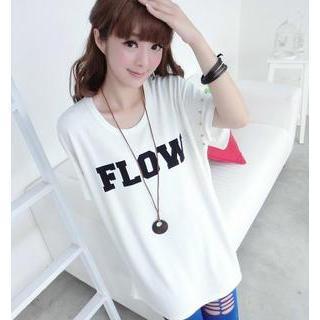 Studded Lettering Long T-shirt