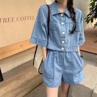Short-sleeve Denim Shirt / Denim Shorts