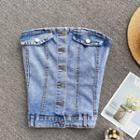 Denim Button-up Tube Top