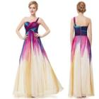 One Shoulder Sheath Evening Gown