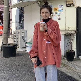 Corduroy Button Jacket / Turtleneck Long-sleeve Top