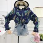Loose-fit Leaf-print Blouse
