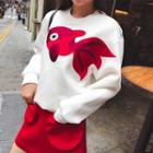 Embroidery Goldfish Pullover