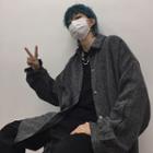 Twill Shirt Jacket Dark Gray - One Size