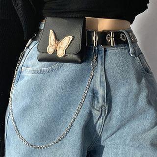 Butterfly Faux Leather Belt Bag