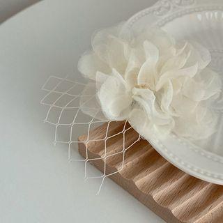 Flower Hair Clip Light Beige - One Size